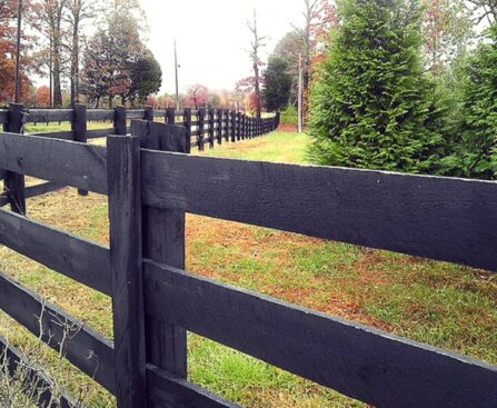 round wood fence posts