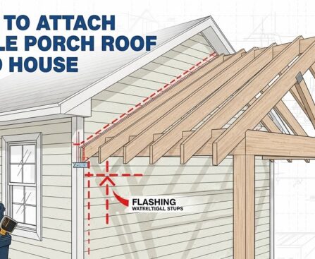 How far can a gable porch roof extend from the house