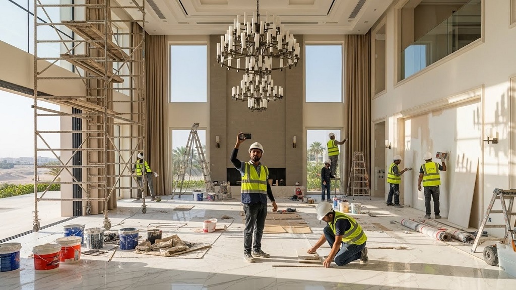 Before and after villa renovation UAE