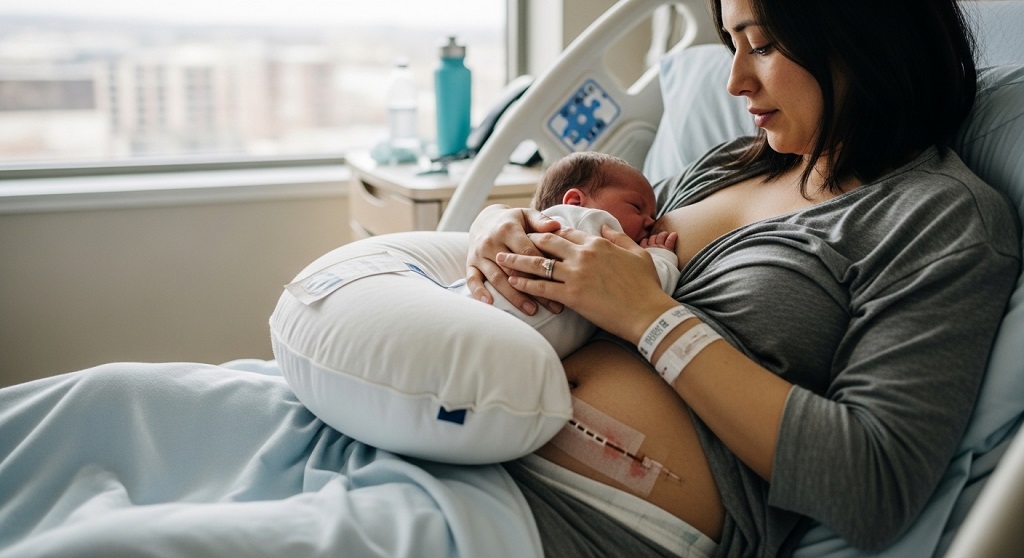 How do popular nursing pillow brands compare for post-cesarean use