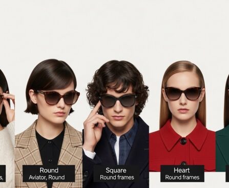 Gucci sunglasses face shape comparison chart for styling guidance