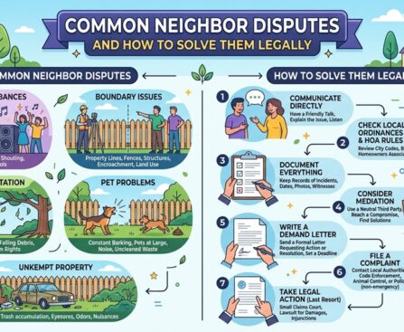 diagram showing common neighbor dispute property boundary conflict example