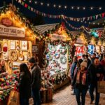 Festive vendor booths at the San Antonio Christmas Showcase 2026 filled with handmade holiday gifts and decorations
