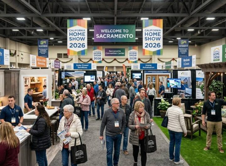 Visitors exploring exhibitor booths at the California Home Show 2026 at Sacramento Convention Center in December