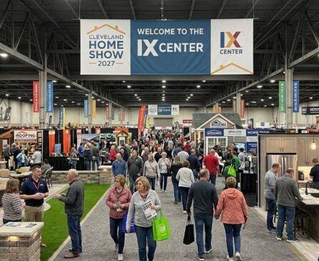 Visitors exploring exhibitor booths at the Cleveland Home Show 2027 at the IX Center
